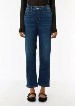 Ankle-Jeans aus Baumwollstretch mit geradem Bein