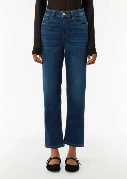 Ankle-Jeans aus Baumwollstretch mit geradem Bein