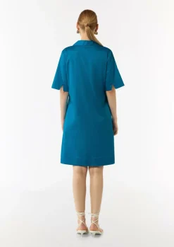 Baumwollkleid mit Hemdkragen und Eingrifftaschen