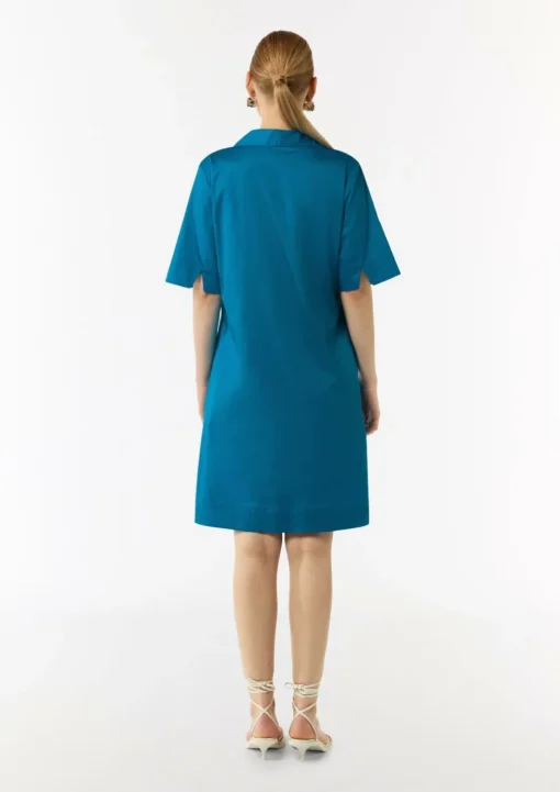 Baumwollkleid mit Hemdkragen und Eingrifftaschen
