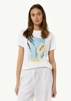 Baumwollshirt mit Front- und Rückenprint
