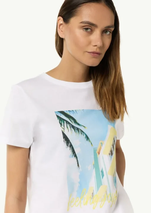 Baumwollshirt mit Front- und Rückenprint