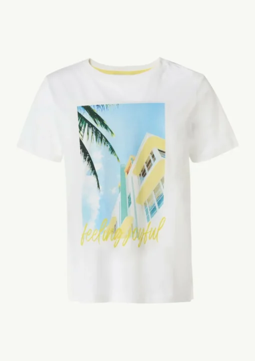 Baumwollshirt mit Front- und Rückenprint
