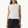 Bluse aus Viskose-Crêpe mit Faltendetails