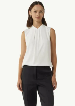 Bluse aus Viskose-Crêpe mit Faltendetails