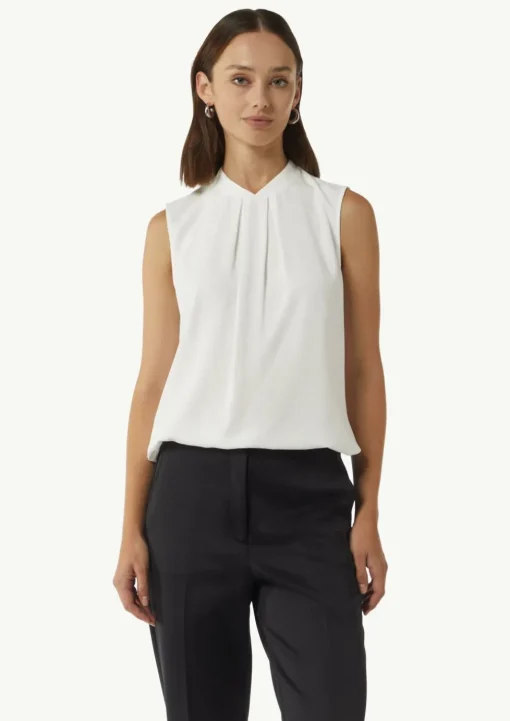 Bluse aus Viskose-Crêpe mit Faltendetails