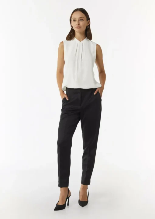 Bluse aus Viskose-Crêpe mit Faltendetails