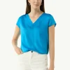 Bluse aus Viskosemix mit Faltendetail