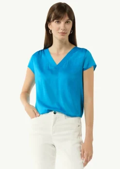 Bluse aus Viskosemix mit Faltendetail
