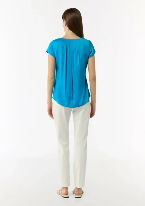 Bluse aus Viskosemix mit Faltendetail
