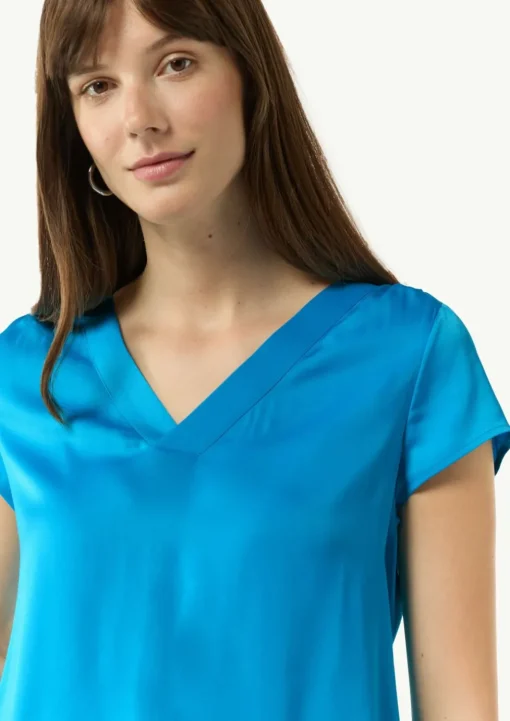 Bluse aus Viskosemix mit Faltendetail