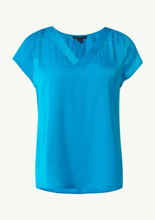 Bluse aus Viskosemix mit Faltendetail