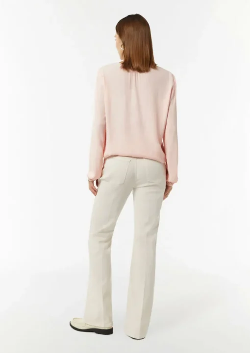 Bluse in Crêpe-Optik mit gerafftem Saum