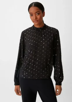 Bluse mit Dobbystruktur