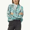 Bluse mit Reißverschluss und Manschetten