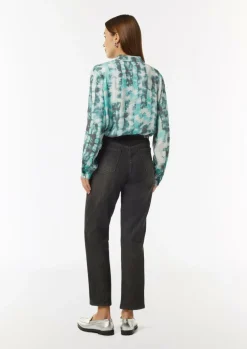 Bluse mit Reißverschluss und Manschetten