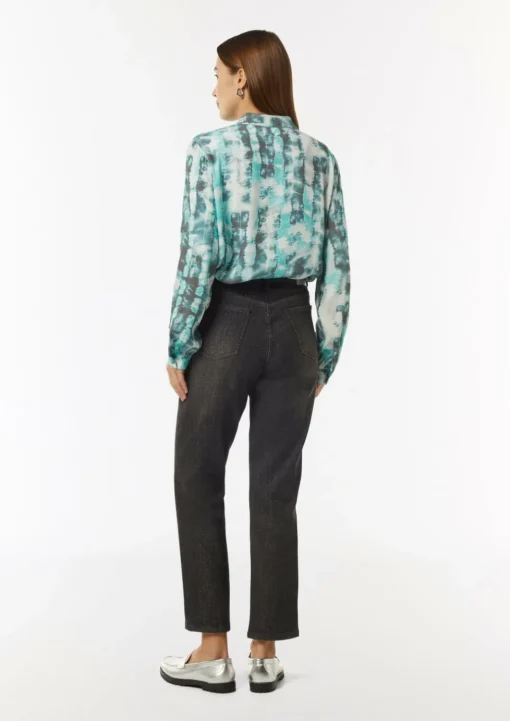 Bluse mit Reißverschluss und Manschetten