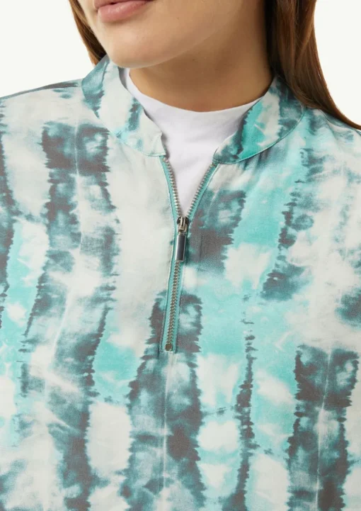 Bluse mit Reißverschluss und Manschetten