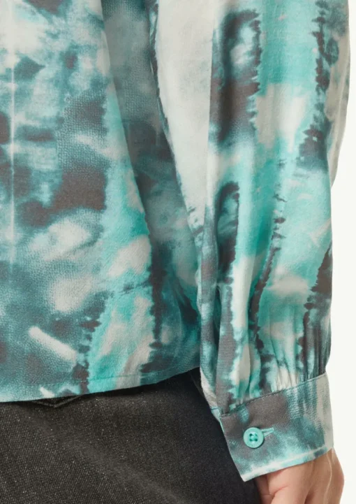 Bluse mit Reißverschluss und Manschetten