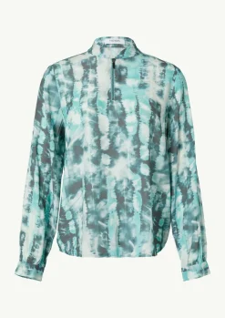 Bluse mit Reißverschluss und Manschetten