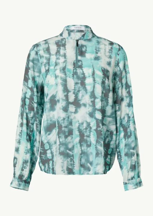 Bluse mit Reißverschluss und Manschetten