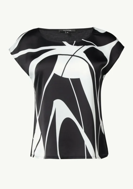 Blusenshirt im Fabricmix