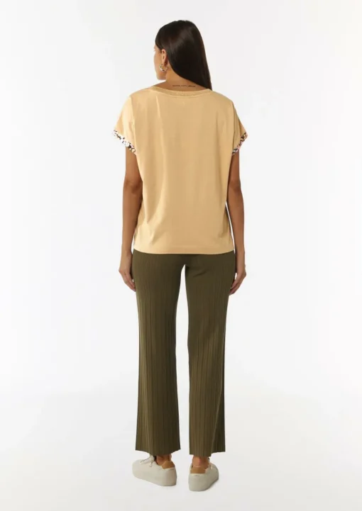 Blusenshirt im Fabricmix mit Metallic-Kragen