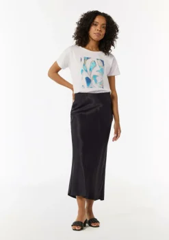 Boxy-Shirt aus Baumwollmix mit Artwork-Print