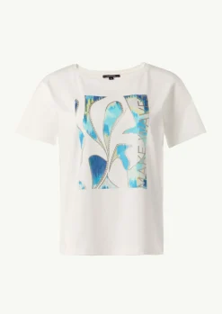 Boxy-Shirt aus Baumwollmix mit Artwork-Print