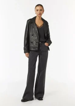 Caban-Jacke aus weichem Leder