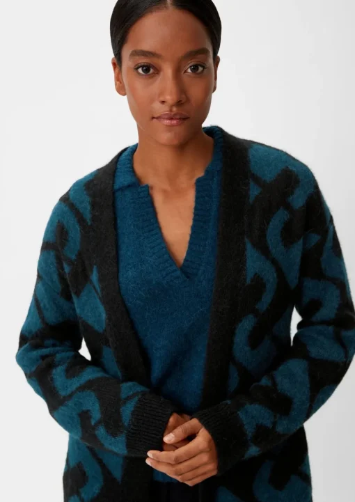Cardigan aus Alpakamix mit Wolle