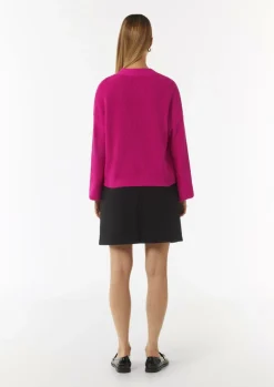 Cardigan mit Rippstruktur und überschnittenen Schultern