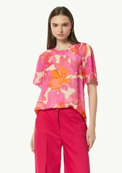 Chiffon-Bluse mit blickdichtem Futter