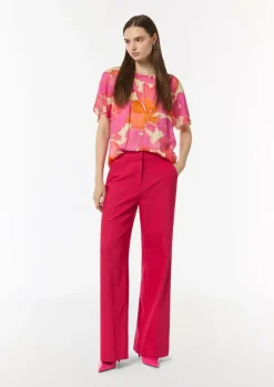 Chiffon-Bluse mit blickdichtem Futter