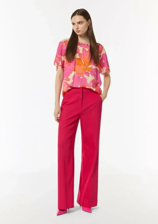 Chiffon-Bluse mit blickdichtem Futter