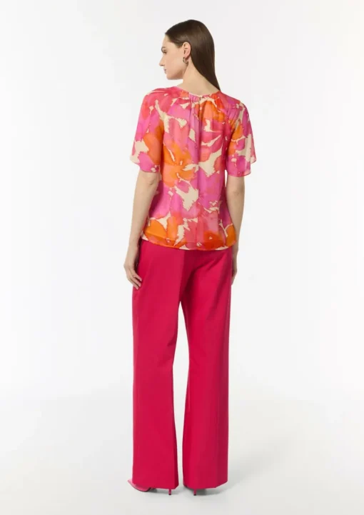 Chiffon-Bluse mit blickdichtem Futter