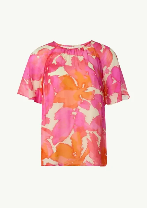 Chiffon-Bluse mit blickdichtem Futter