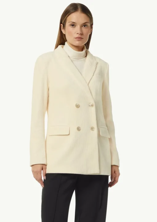 Cord-Blazer mit Logo-Knöpfen