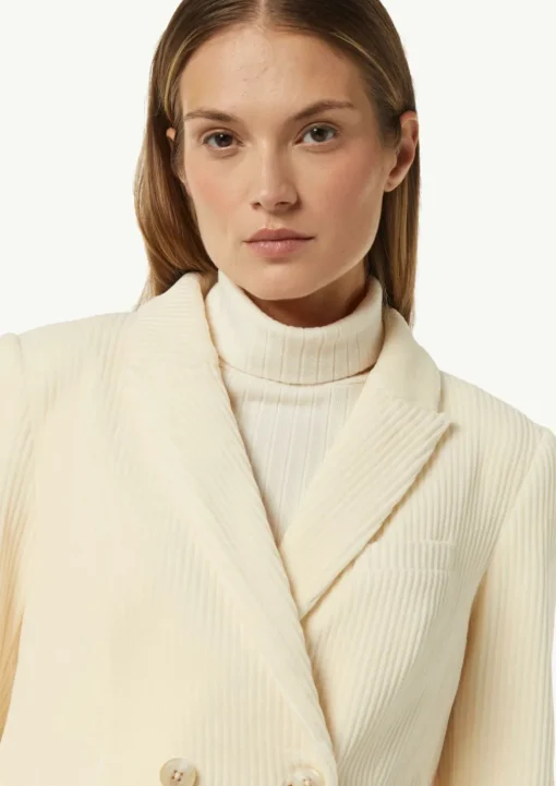Cord-Blazer mit Logo-Knöpfen