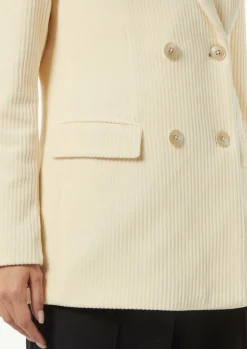 Cord-Blazer mit Logo-Knöpfen