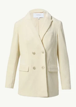 Cord-Blazer mit Logo-Knöpfen