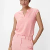 Crêpe-Bluse mit Satin-Detail