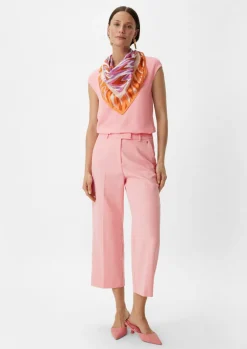 Crêpe-Bluse mit Satin-Detail