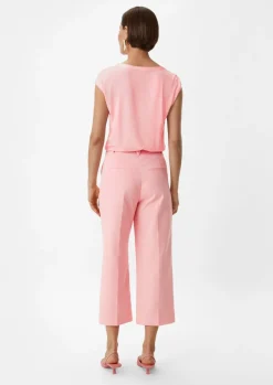 Crêpe-Bluse mit Satin-Detail