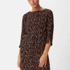 Crêpe-Kleid mit Allover-Print