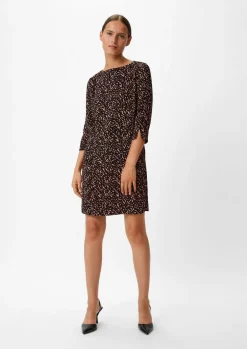 Crêpe-Kleid mit Allover-Print