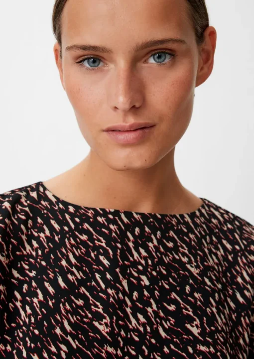 Crêpe-Kleid mit Allover-Print