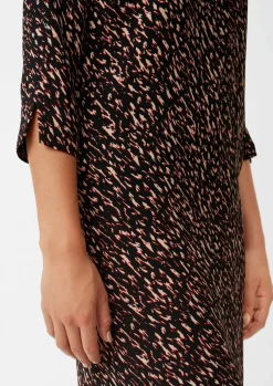 Crêpe-Kleid mit Allover-Print
