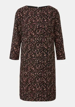 Crêpe-Kleid mit Allover-Print