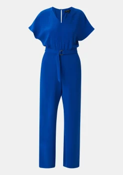Crêpe-Overall mit ausgestelltem Bein